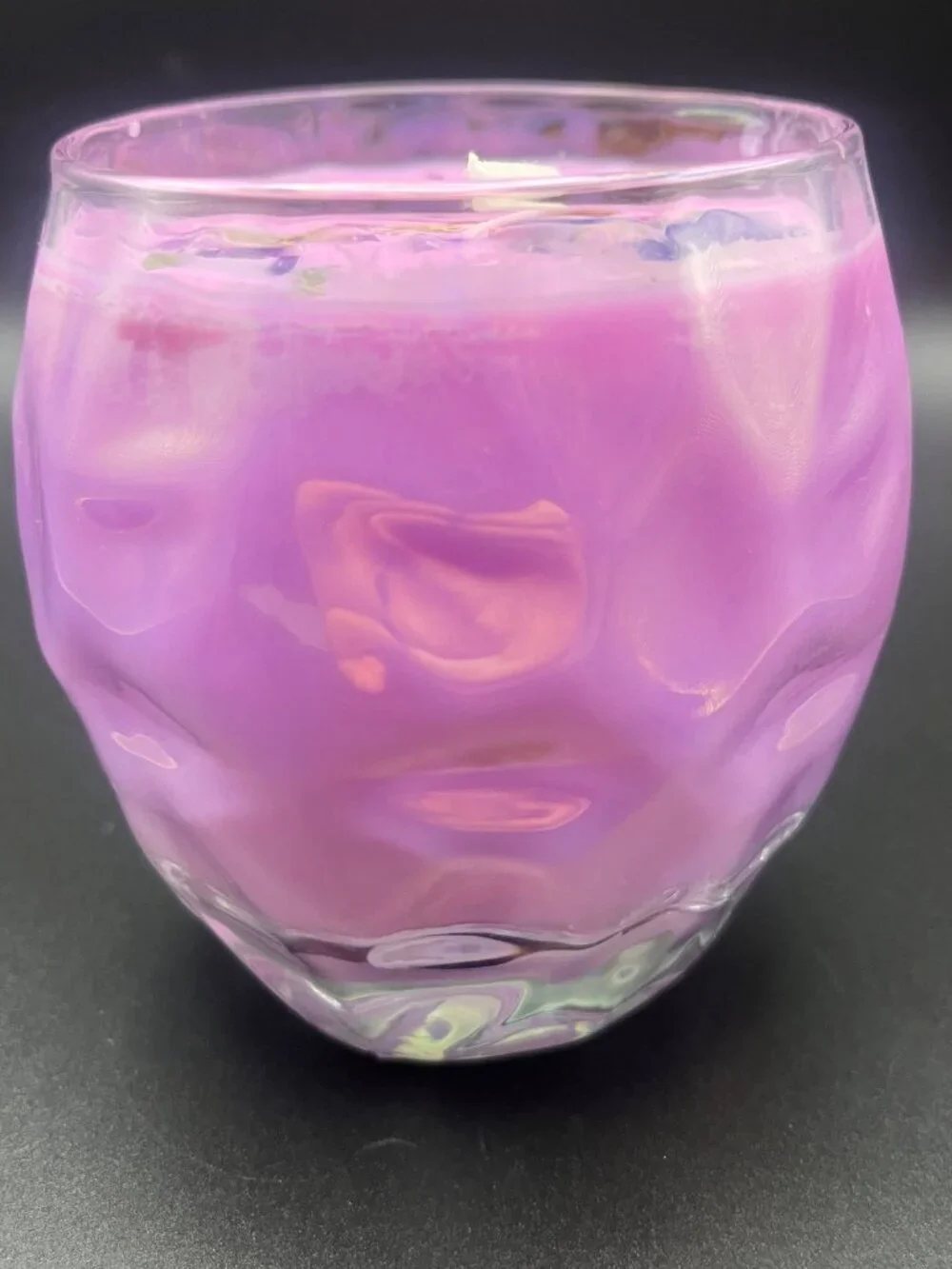 Pressed Floral Lavender Glass Candle